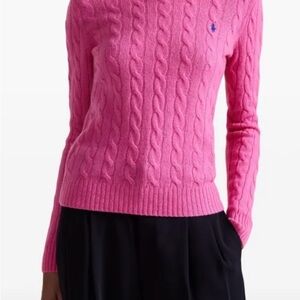 Ralph Lauren Vibrant Pink Cable Knit Sweater